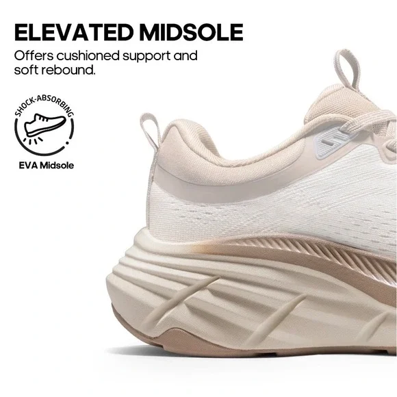 NORTIV 8 Womens Walking Shoes Beige Khaki Breathable Mesh Sneakers SNWS248W 11 - Picture 3 of 16